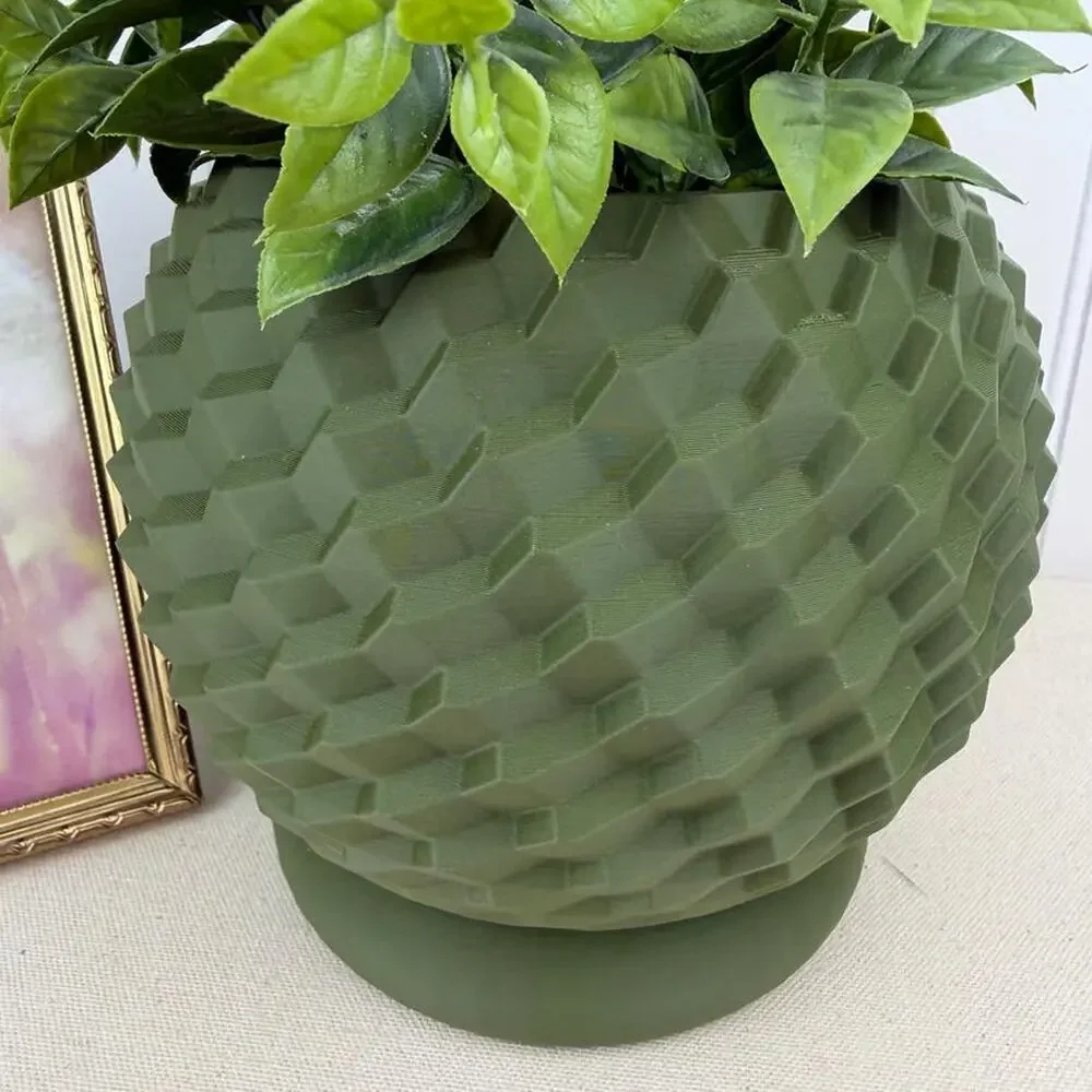 The Cobble Planter, Indoor Flower Pot, Tabletop Planter, Geometric Pattern